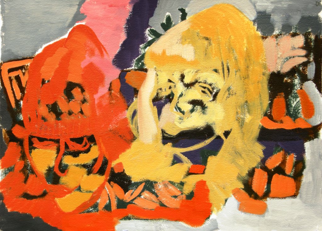 Oil on primed watercolour paper H 56cm x 76cm 