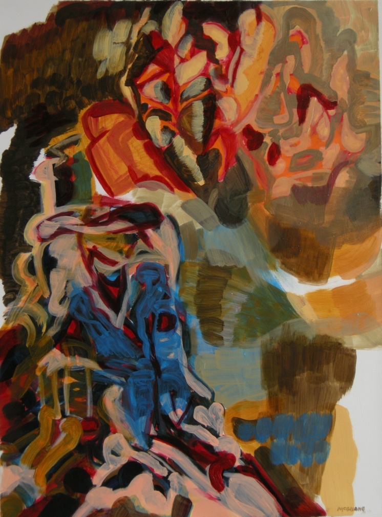 'Ephemeral' draft 11, Oil on primed watercolour paper, H 72cm x W 54cm