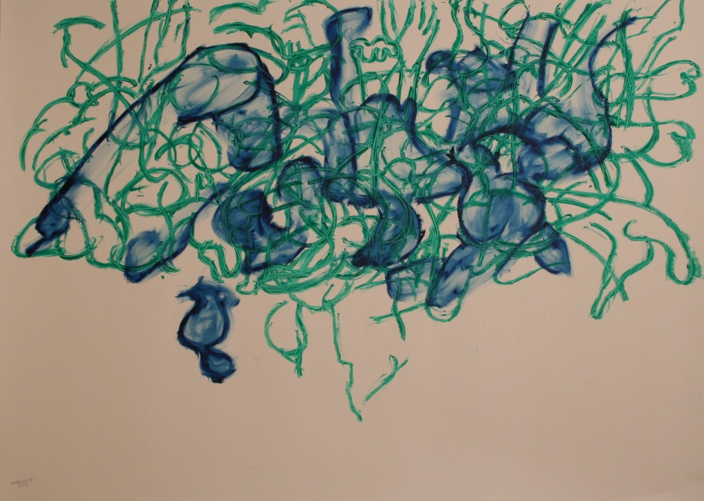 Drawing, Oil Bar on paper, H 73cms x W102cms