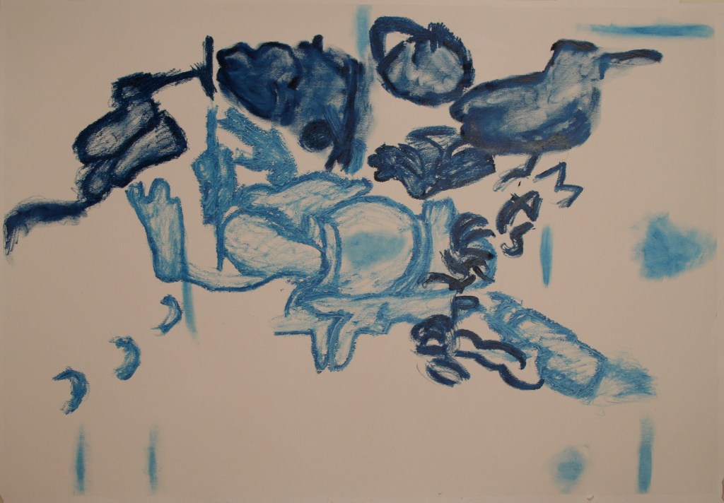 Drawing, Oil Bar on primed paper, H 73cms x W102cms