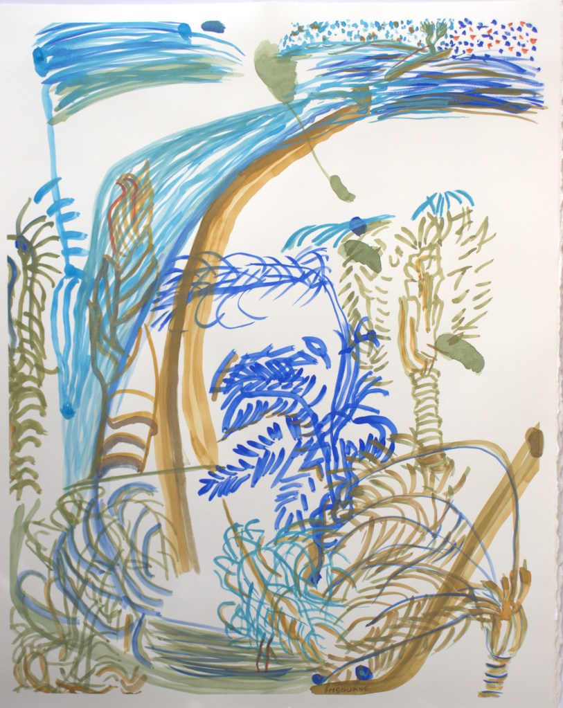 "Notes beside the Riera 5", gouache on watercolour paper, 71 cms x 56 cms (2026)